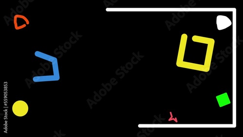 abstract backgrond animation morping shape triangle cross box rounded playstation red blue yellow white black photo