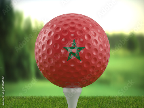 Golf ball Morocco flag