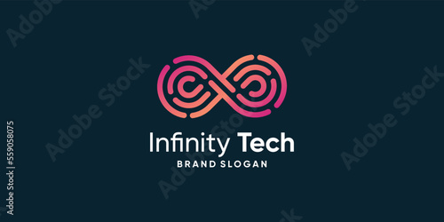 Infinity logo design with modern abstract concept