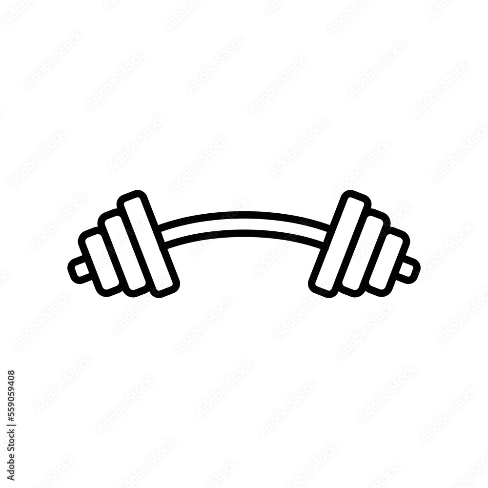 Dumbell icon isolated on white background. Barbell icon simple sign. A trendy and modern symbol for graphic and web design. Dumbbell icon flat vector illustration for logo, web, and template Dumbell icon isolated on white background. Barbell icon simple sign. A trendy and modern symbol for graphic and web design. Dumbbell icon flat vector illustration for logo, web, and template