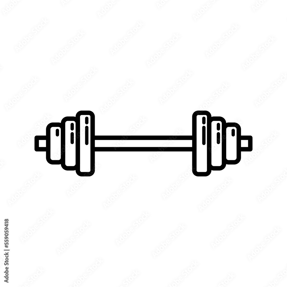 Dumbell icon isolated on white background. Barbell icon simple sign. A trendy and modern symbol for graphic and web design. Dumbbell icon flat vector illustration for logo, web, and template Dumbell icon isolated on white background. Barbell icon simple sign. A trendy and modern symbol for graphic and web design. Dumbbell icon flat vector illustration for logo, web, and template