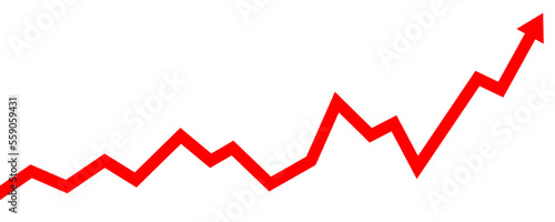 Profit arrow business financial target background design template. Investment value economy growth concept.