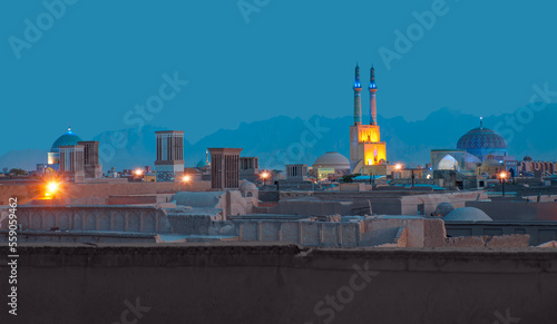 Historic city of Yazd with famous wind towers - YAZD, IRAN