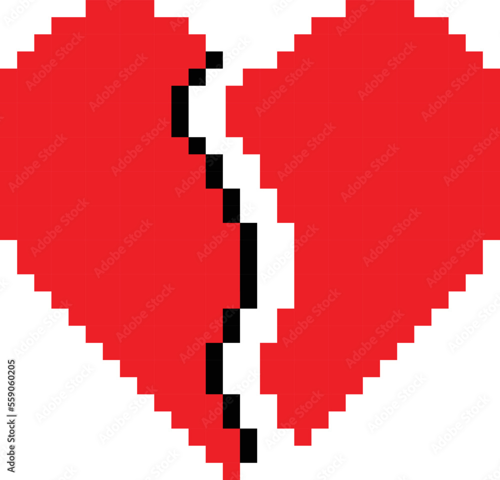 Pixel heart vector illustration. heart pixel art. Pixel heart vector illustration. heart pixel art.