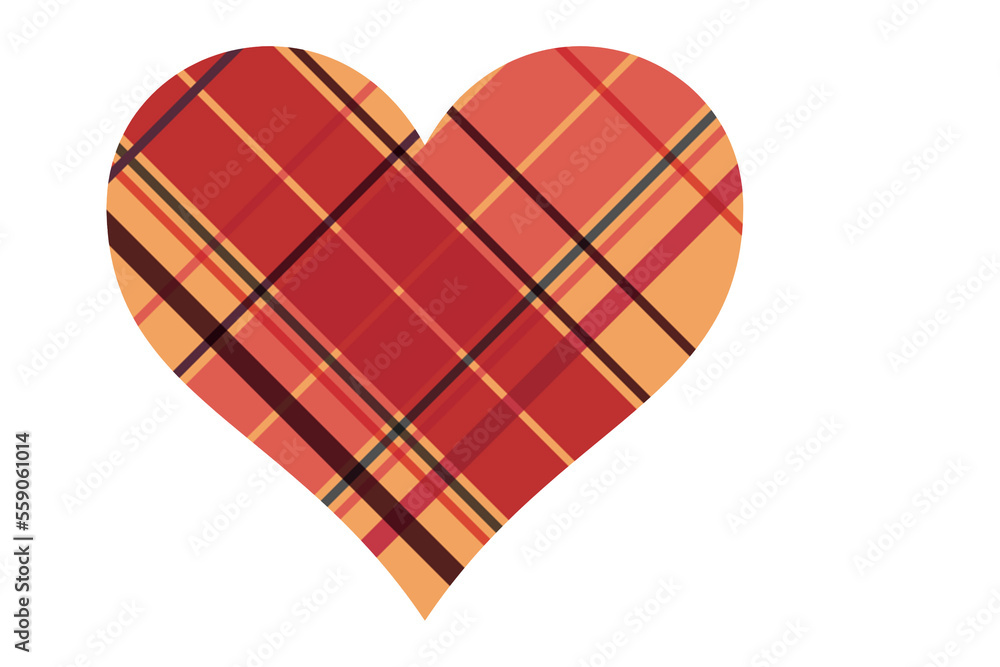 Red, yellow, black checkered heart on white isolated background for valentines Red, yellow, black checkered heart on white isolated background for valentines