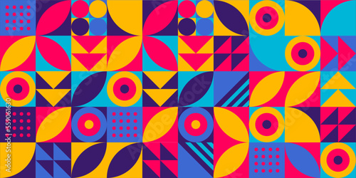 Geometric design element halftone graphic colorful shapes line vector shapes abstract mural background banner dot
