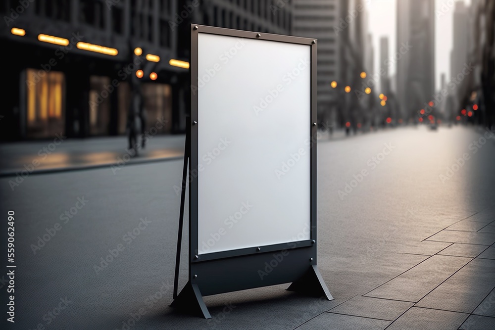 Empty sign board mock up created with Generative AI, Generative, AI Empty sign board mock up created with Generative AI, Generative, AI