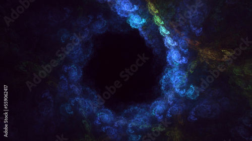 3D rendering abstract multicolor fractal light background