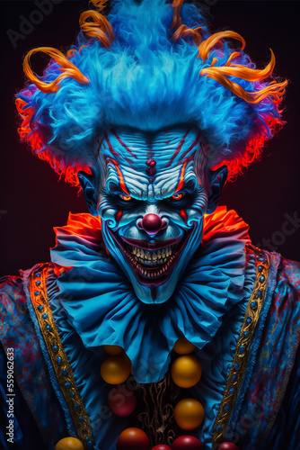 Portrait of a Scary Clown photo