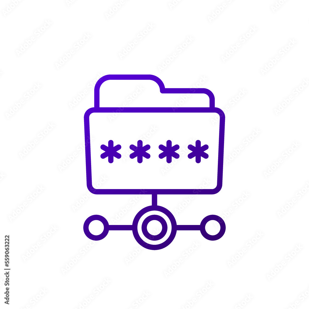 folder with password line icon folder with password line icon