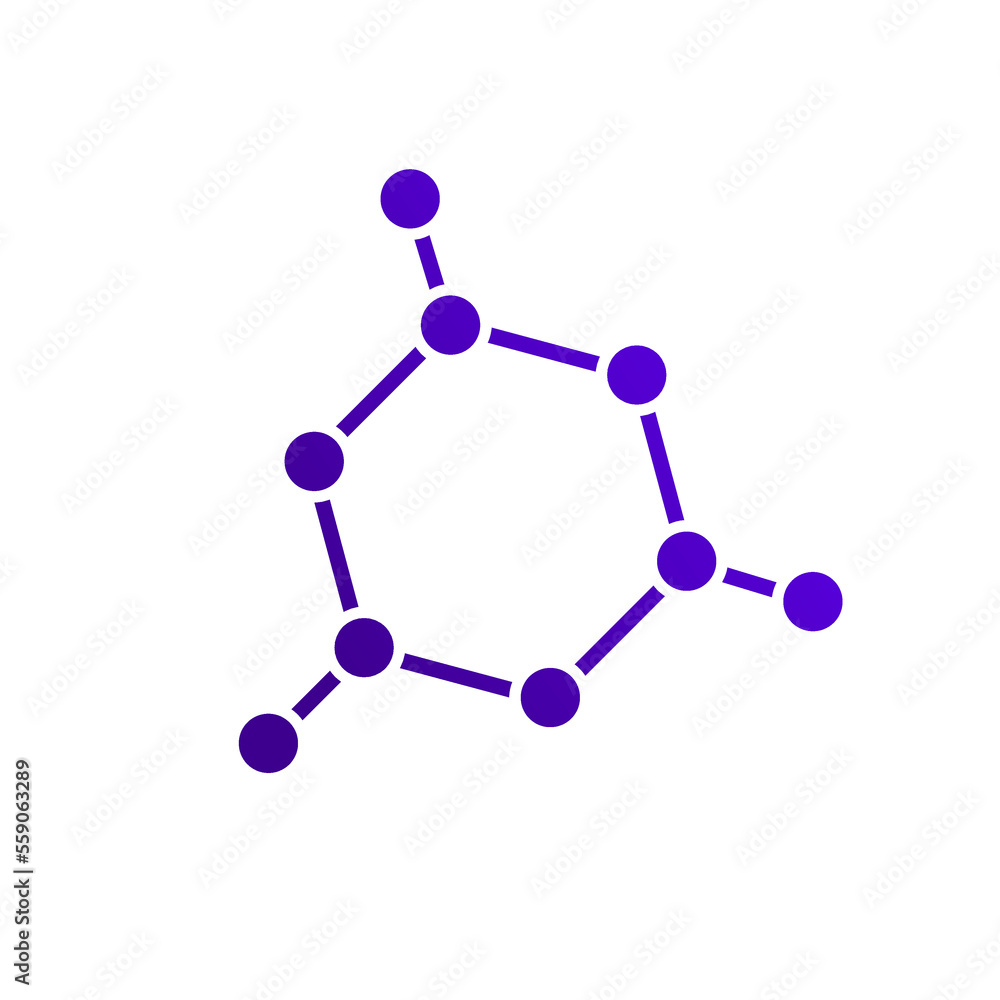 molecule vector icon, hexagon structure molecule vector icon, hexagon structure
