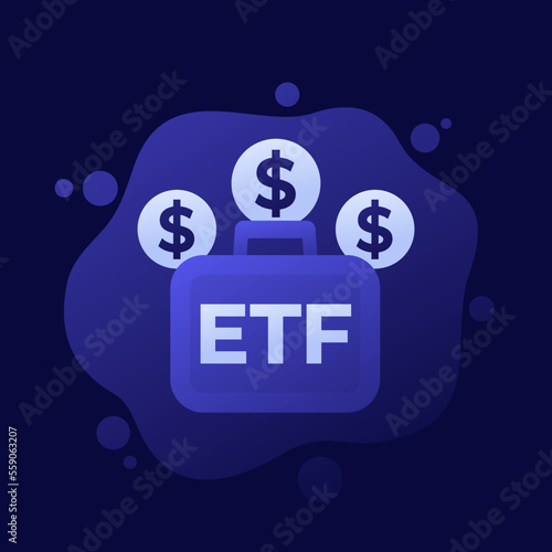 ETF portfolio growth icon, exchange traded funds, vector design