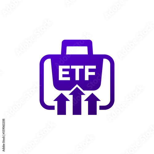 ETF portfolio growth icon, exchange traded funds