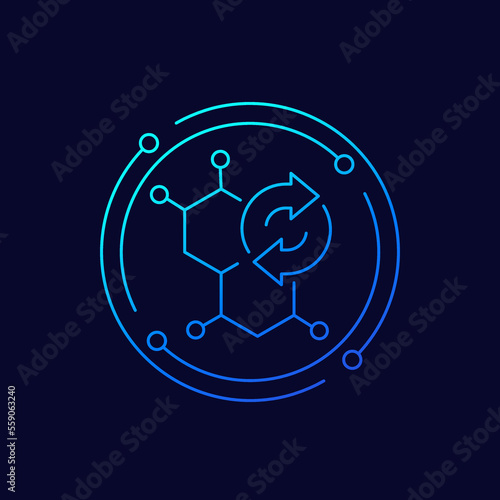 hormone replacement therapy icon, linear design