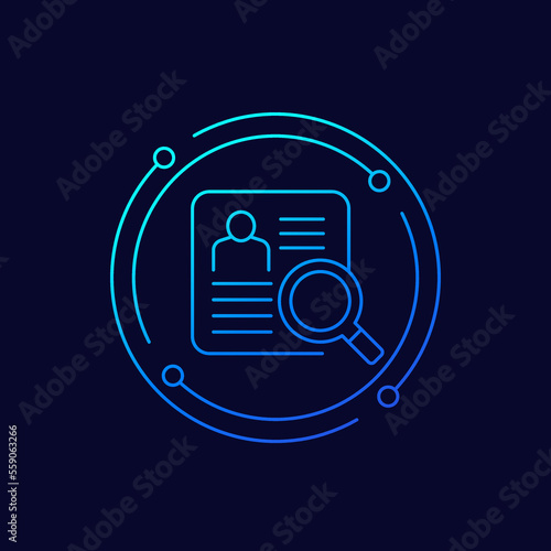 KYC icon, know your customer, linear vector