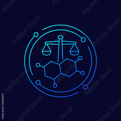 hormonal balance icon, linear design