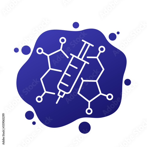 hormone therapy icon, line vector design