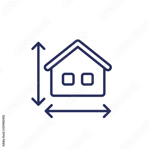 building size line icon with a house