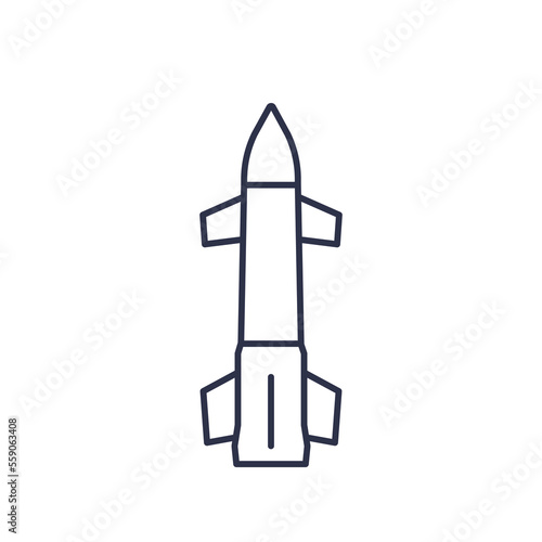 Ballistic missile line icon on white © nexusby
