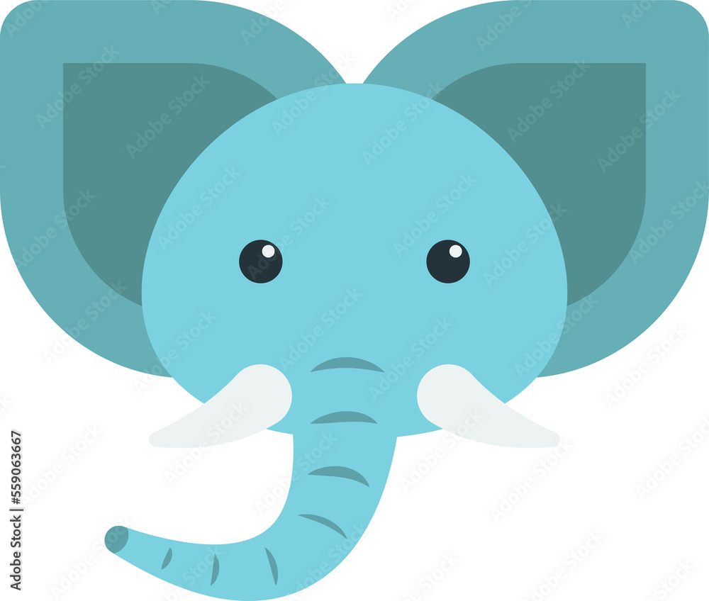 elephant face illustration in minimal style elephant face illustration in minimal style