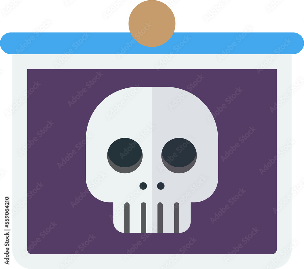 skull with x ray illustration in minimal style