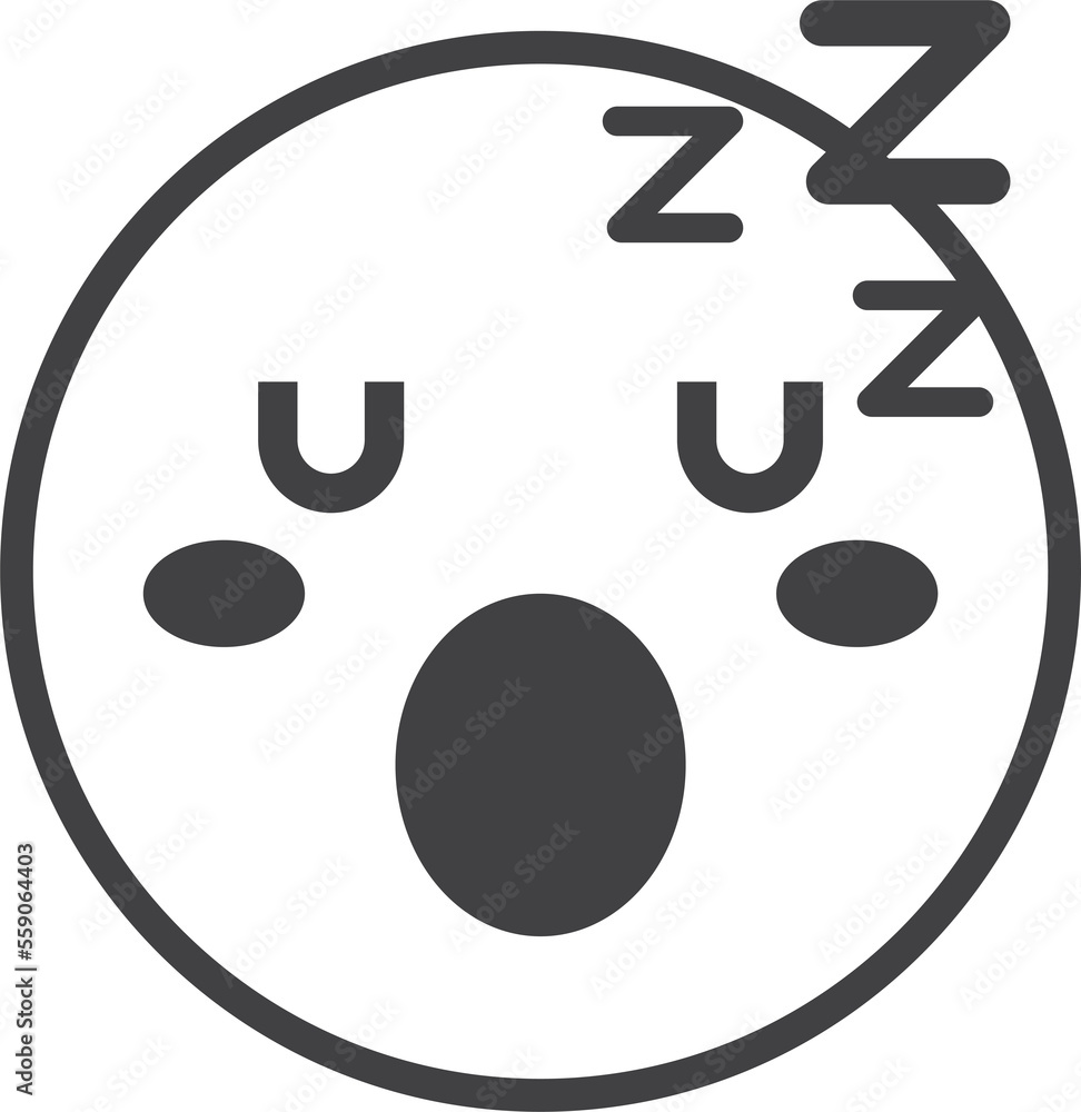 sleepy face emoji illustration in minimal style sleepy face emoji illustration in minimal style