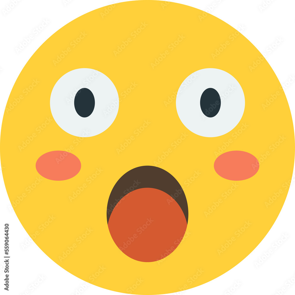 shocked face emoji illustration in minimal style shocked face emoji illustration in minimal style