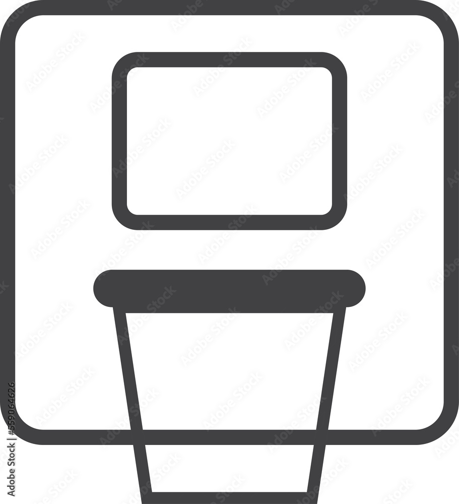 basketball backboard illustration in minimal style basketball backboard illustration in minimal style