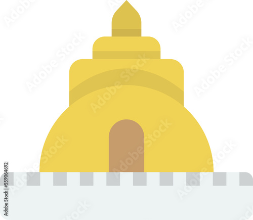 Photography Thai style temple illustration in minimal style