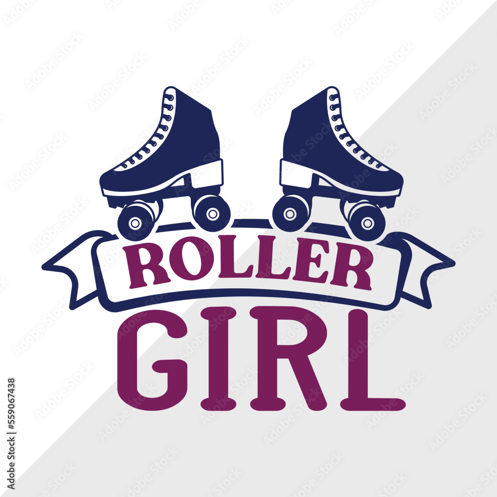 Roller Girl SVG Cut File, Roller Derby svg, Roller Skates Svg, Skate