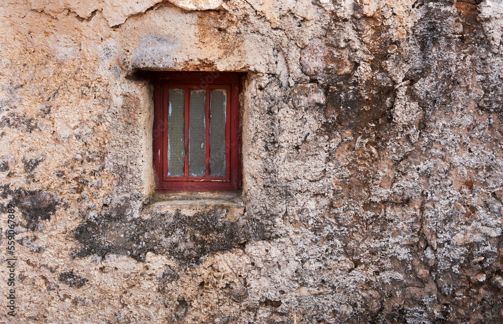 Griechenland,Gherolimenas,Hausfassade mit Fenster in der Altstadt
