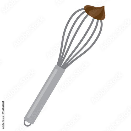 チョコレートがついた泡だて器