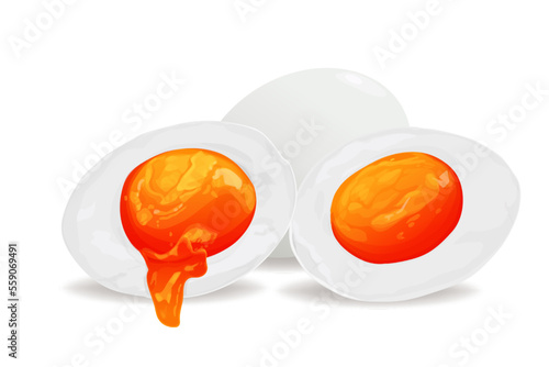 Realistic salted egg yolk dripping, vector illustration and design.on white background. Vector eps 10.