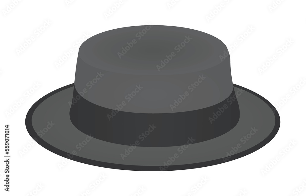 Grey summer hat. vector illustration Grey summer hat. vector illustration