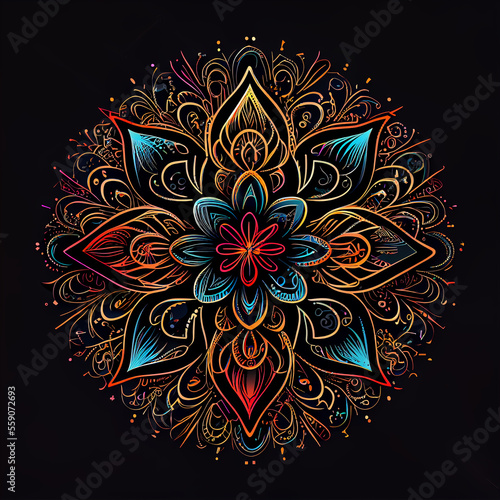 Abstract mandala on a black background