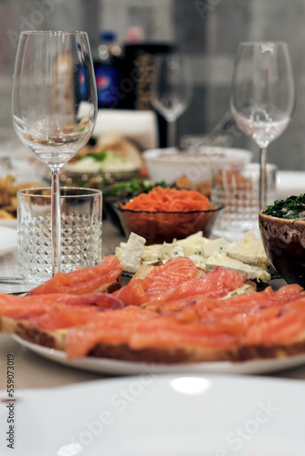 Homemade dinner table setting