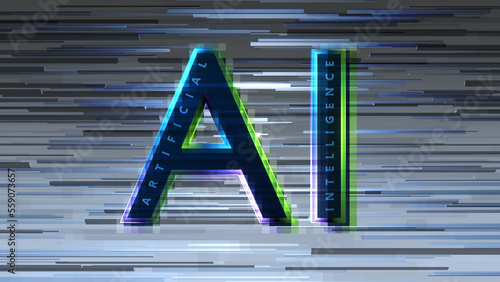 人工知能をイメージしたAIのCG
データを高速処理しているイメージ