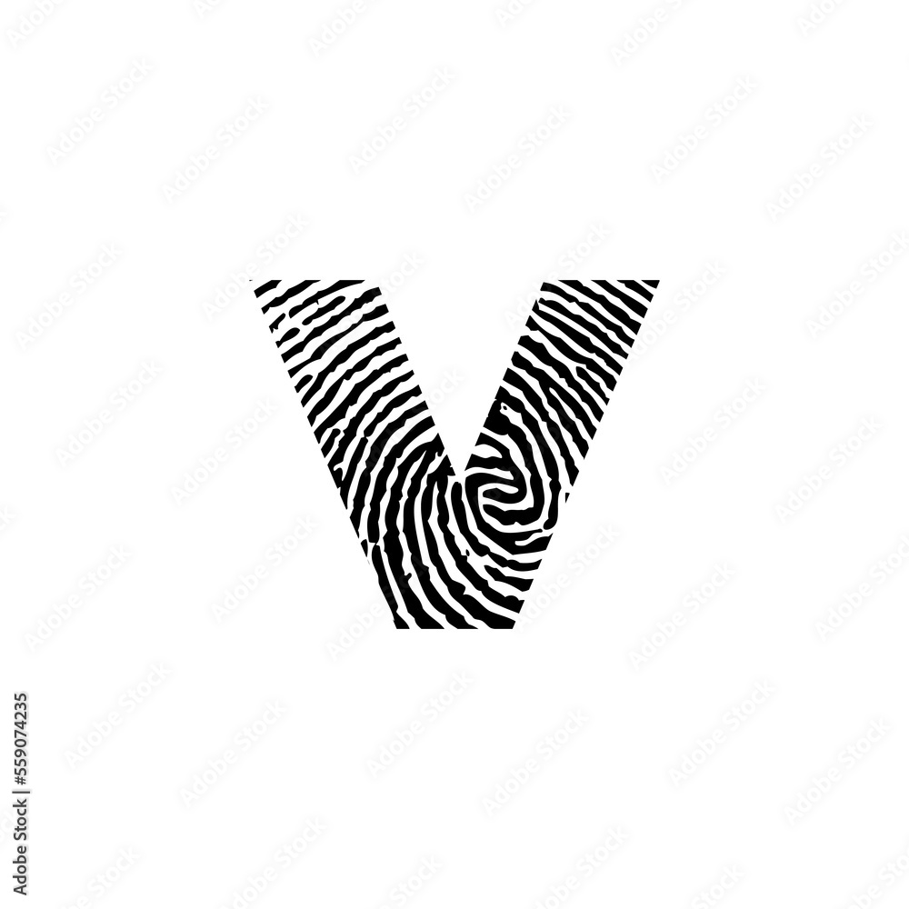 Letter V and Fingerprint Texture Logo Icon 001 Letter V and Fingerprint Texture Logo Icon 001