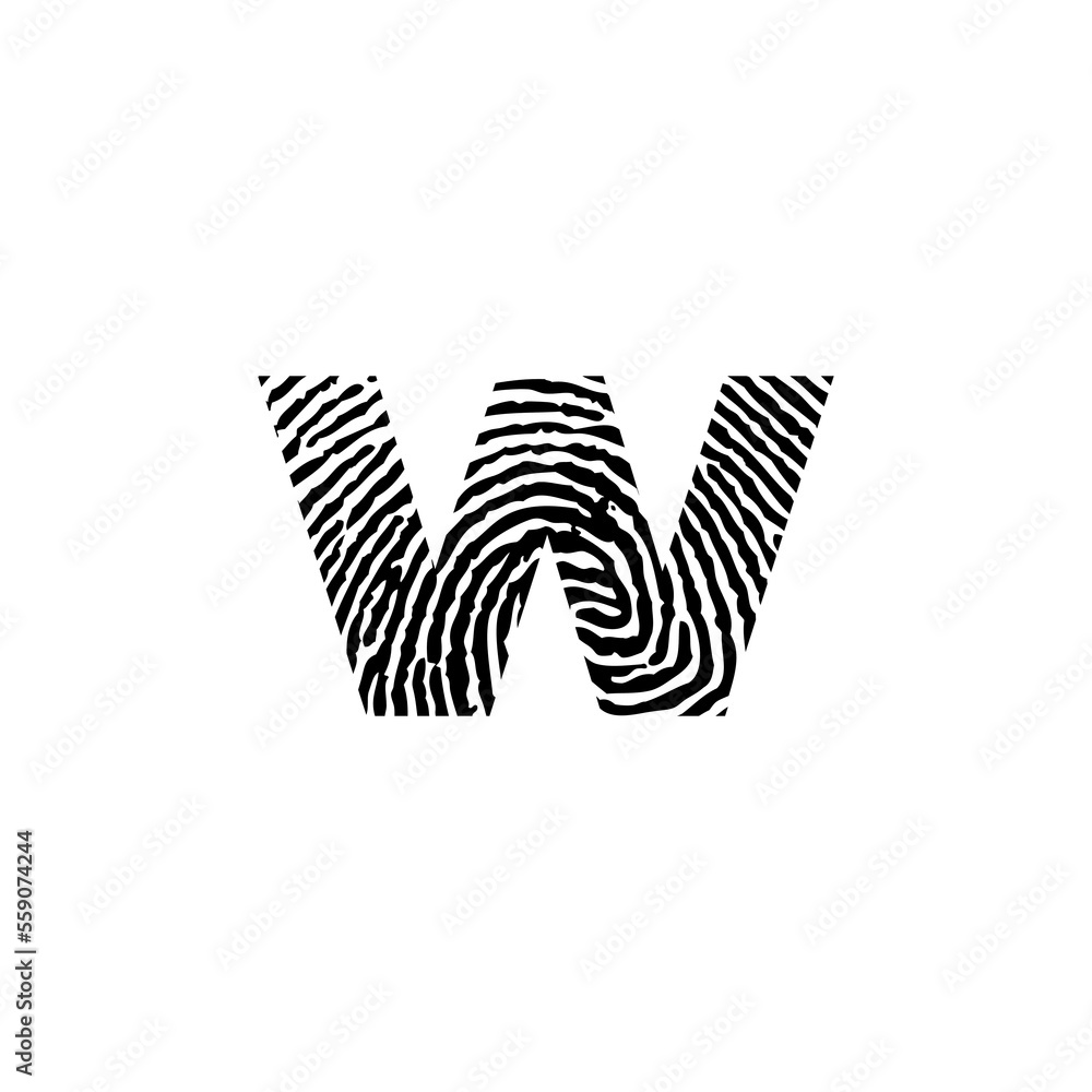 Letter W and Fingerprint Texture Logo Icon 001 Letter W and Fingerprint Texture Logo Icon 001