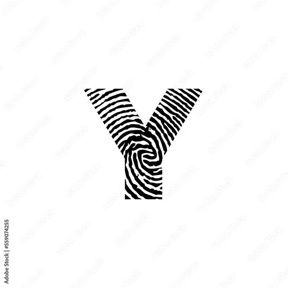 Letter Y and Fingerprint Texture Logo Icon 001 Letter Y and Fingerprint Texture Logo Icon 001