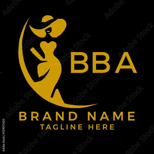 BBA fashion logo. BBA  Beauty fashion house. modeling dress jewelry. BBA fashion technology  Monogram logo design for entrepreneur and best business icon. 
