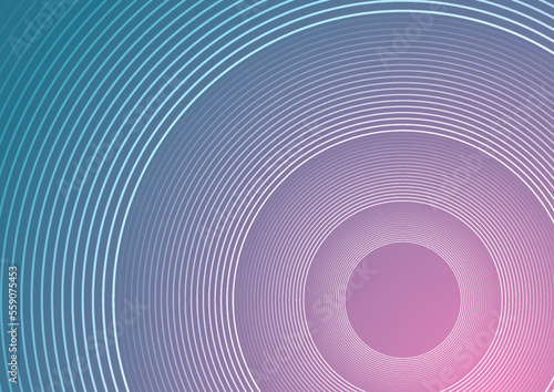 Blue pink round lines abstract technology minimal background. Geometry vector design