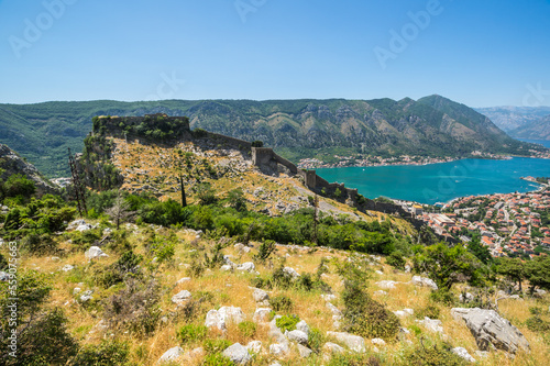 Panorama of the Bay of Kotor and the fortress