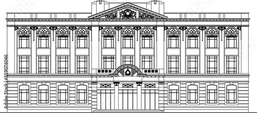 sketch vector illustration of classic conservation ancient building