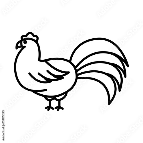 Chicken icon illustration. icon related to farm animal. Line icon style. Simple vector design editable