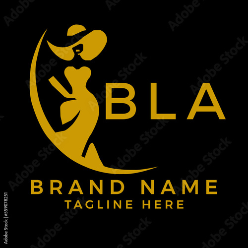 BLA fashion logo. BLA  Beauty fashion house. modeling dress jewelry. BLA fashion technology  Monogram logo design for entrepreneur and best business icon. 
