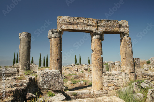 Hierapolis Ancient City in Pamukkale, Denizli, Turkiye