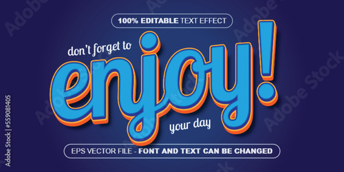 blue enjoy 3d editable text effect