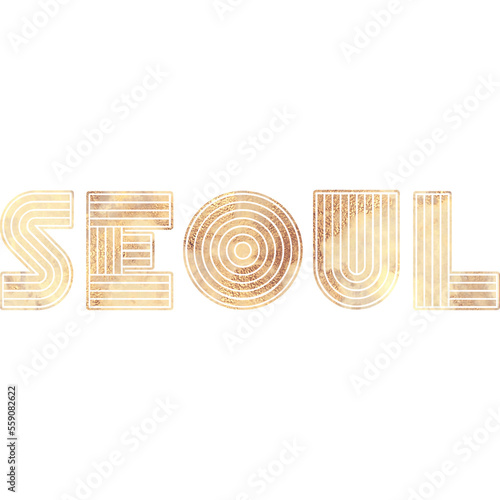 Photography Seoul City Writting in Various different font