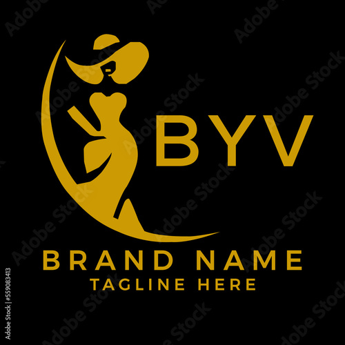 BYV fashion logo. BYV  Beauty fashion house. modeling dress jewelry. BYV fashion technology  Monogram logo design for entrepreneur and best business icon. 
 photo